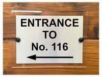 M052 Custom Personalised ENTRANCE TO Number Modern Acrylic Aluminium Sign Plaque