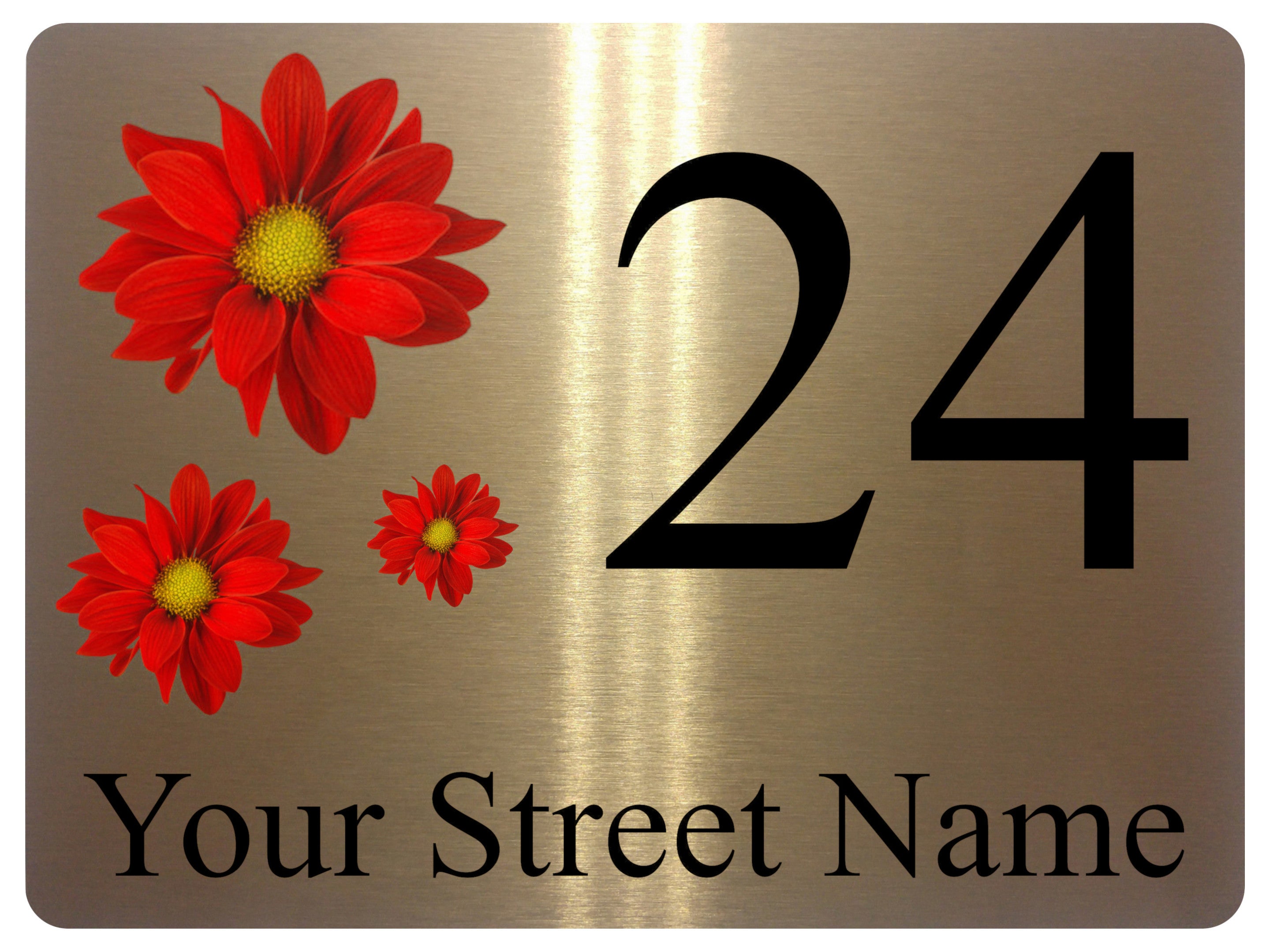 2259 Custom Personalised Address Flowers Door Gate Metal Aluminium Sign Plaque