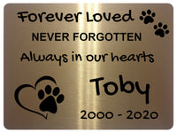 2300 Custom Personalised Memorial Pets Dog Cat Metal Aluminium Sign Plaque