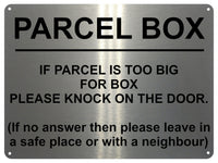 1MM UV412 PARCEL BOX Please Knock Leave In a Safe Place Aluminium Composite Plaque Sign