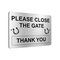 B058 PLEASE CLOSE THE GATE Horse Stable Metal Aluminium Metal Plaque Sign
