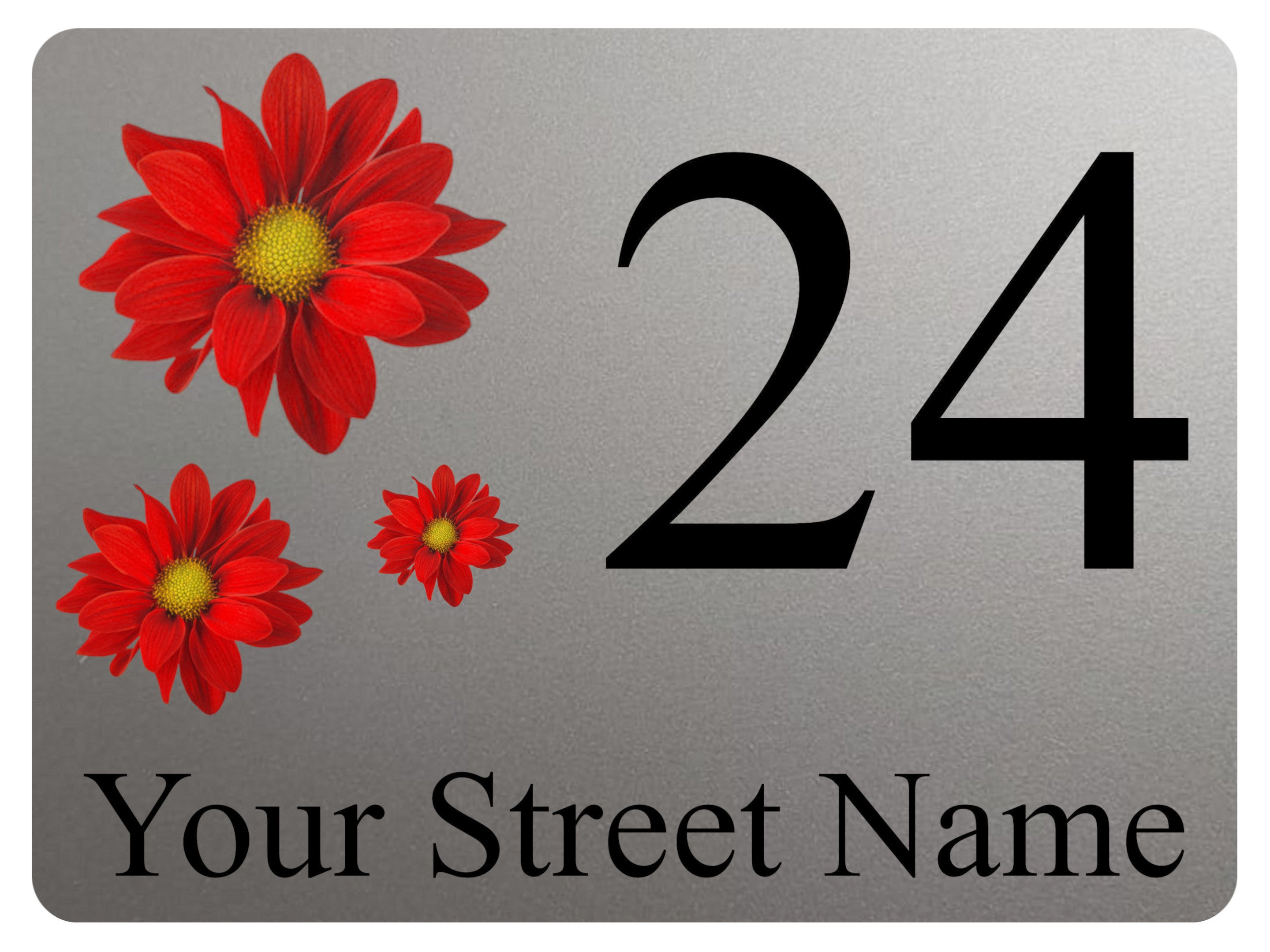 2259 Custom Personalised Address Flowers Door Gate Metal Aluminium Sign Plaque
