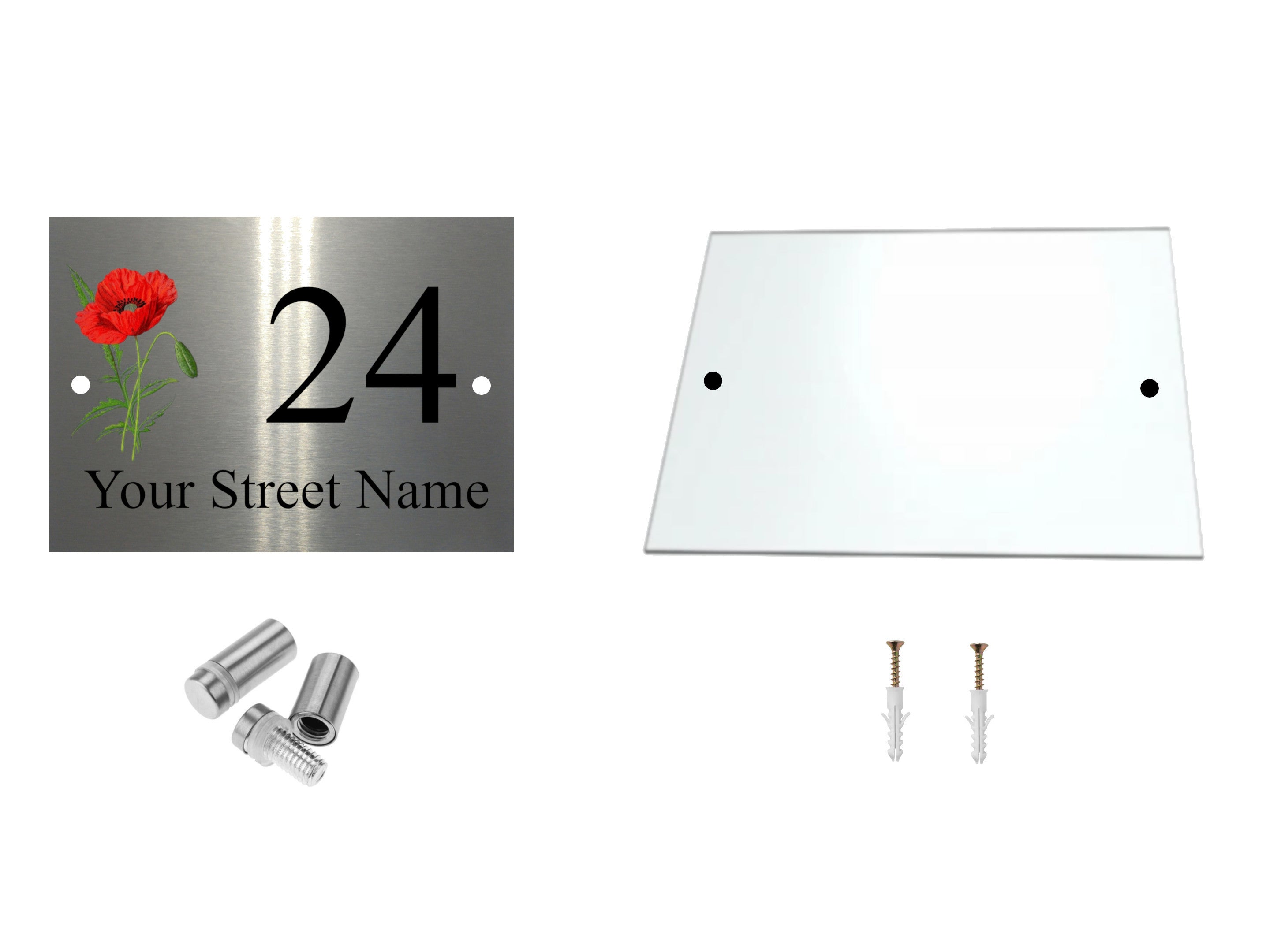 M092 Custom Personalised Modern Address Door Acrylic Aluminium Sign Plaque