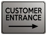 2311 Customer Entrance Right Door Wall Shop Office Metal Aluminium Plaque Sign