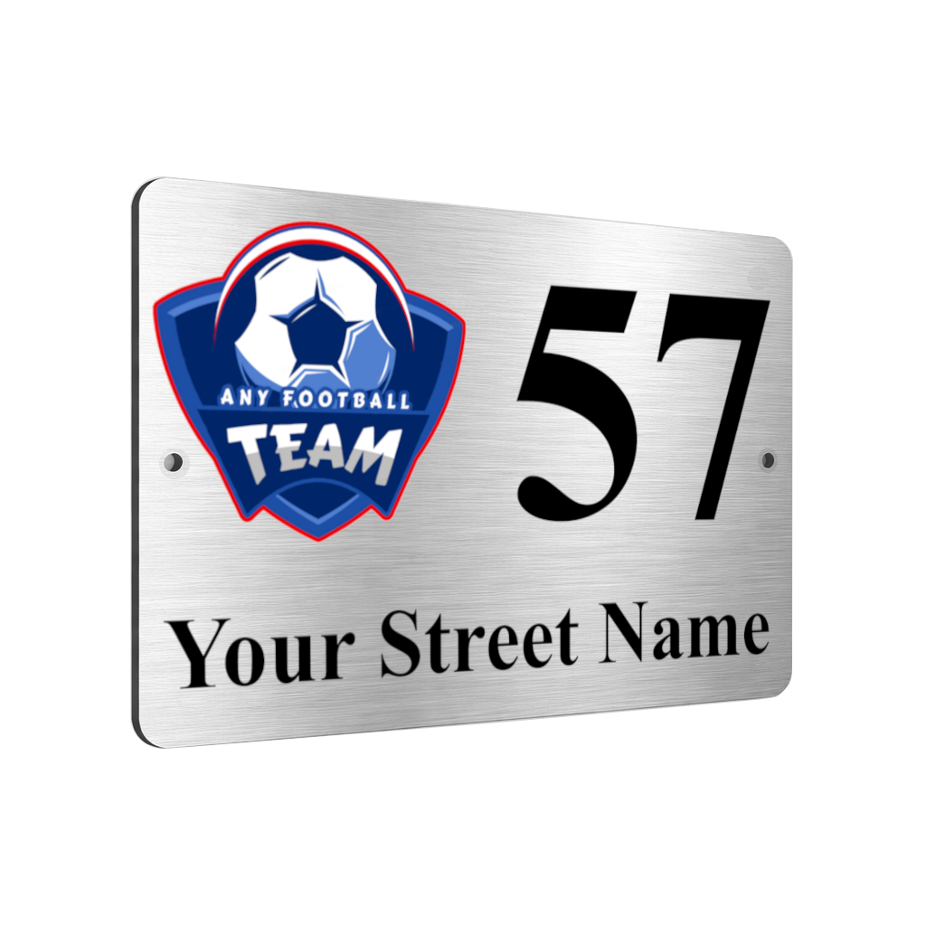 B198 Custom Personalised Football Badge Address Metal Aluminium Plaque Sign