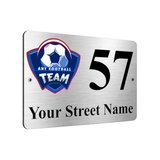 B198 Custom Personalised Football Badge Address Metal Aluminium Plaque Sign