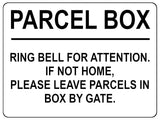 1917 PARCEL BOX  RING BELL FOR ATTENTION HOME GATE Metal Aluminium Plaque Sign