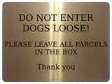 UV090 DO NOT ENTER DOGS LOOSE Metal Aluminium Plaque Sign Door Gate A4