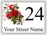 2268 Custom Personalised Address Rose Door Gate Metal Aluminium Sign Plaque