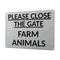 1MM 2413 PLEASE CLOSE THE GATE Farm Animals Door Metal Aluminium Metal Plaque