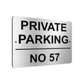 B103 Custom Personalised PRIVATE PARKING Number Metal Aluminium Plaque Sign Gate