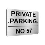 B103 Custom Personalised PRIVATE PARKING Number Metal Aluminium Plaque Sign Gate
