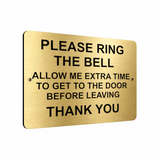 B048 PLEASE RING THE BELL Aluminium Composite Plaque Sign Door Gate House Office