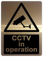 UV092 CCTV in operation Safety Metal Aluminium Plaque Sign Door Gate A4 Size