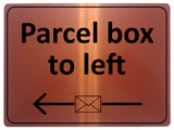 2200 Parcel box to left Door Gate House Letters Metal Aluminium Plaque Sign