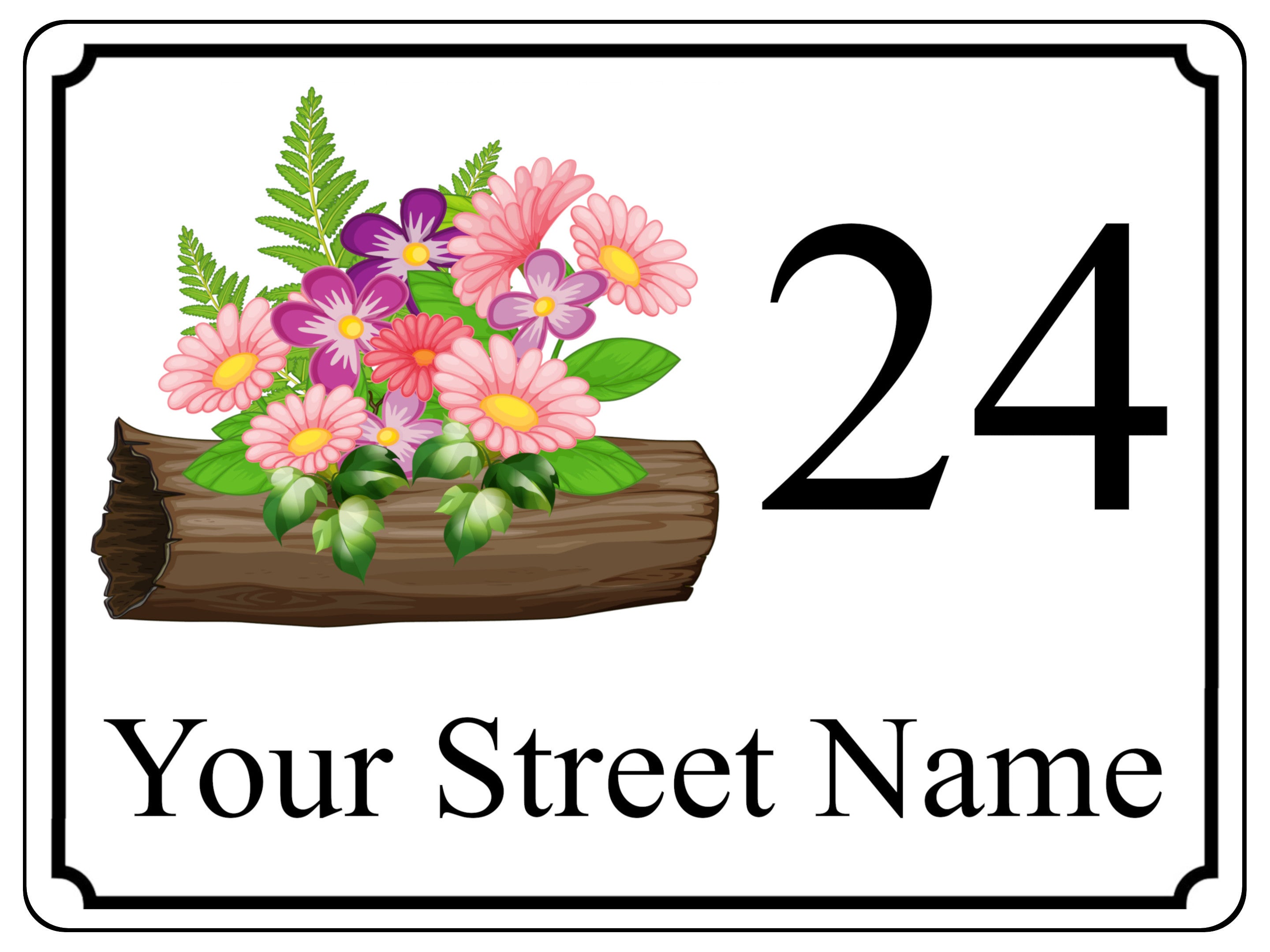 S075 Custom Personalised Address House Door Gate Bin Window Sticker Vinyl