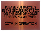 2314 Please put parcels in secure post box CCTV Metal Aluminium Plaque Sign