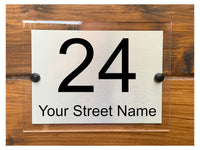 M014 Custom Personalised Modern Address Door Acrylic Metal Aluminium Sign Plaque