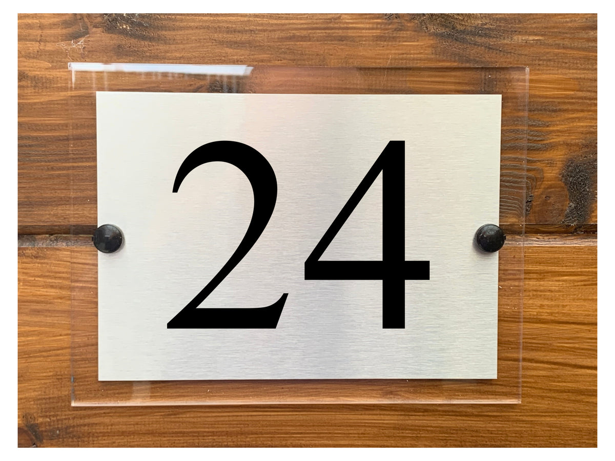M008 Custom Personalised Number Modern Door Acrylic Metal Aluminium Sign Plaque