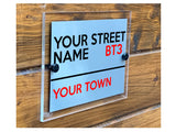 M017 Custom Personalised Modern Address Gate Door Acrylic Aluminium Sign Plaque