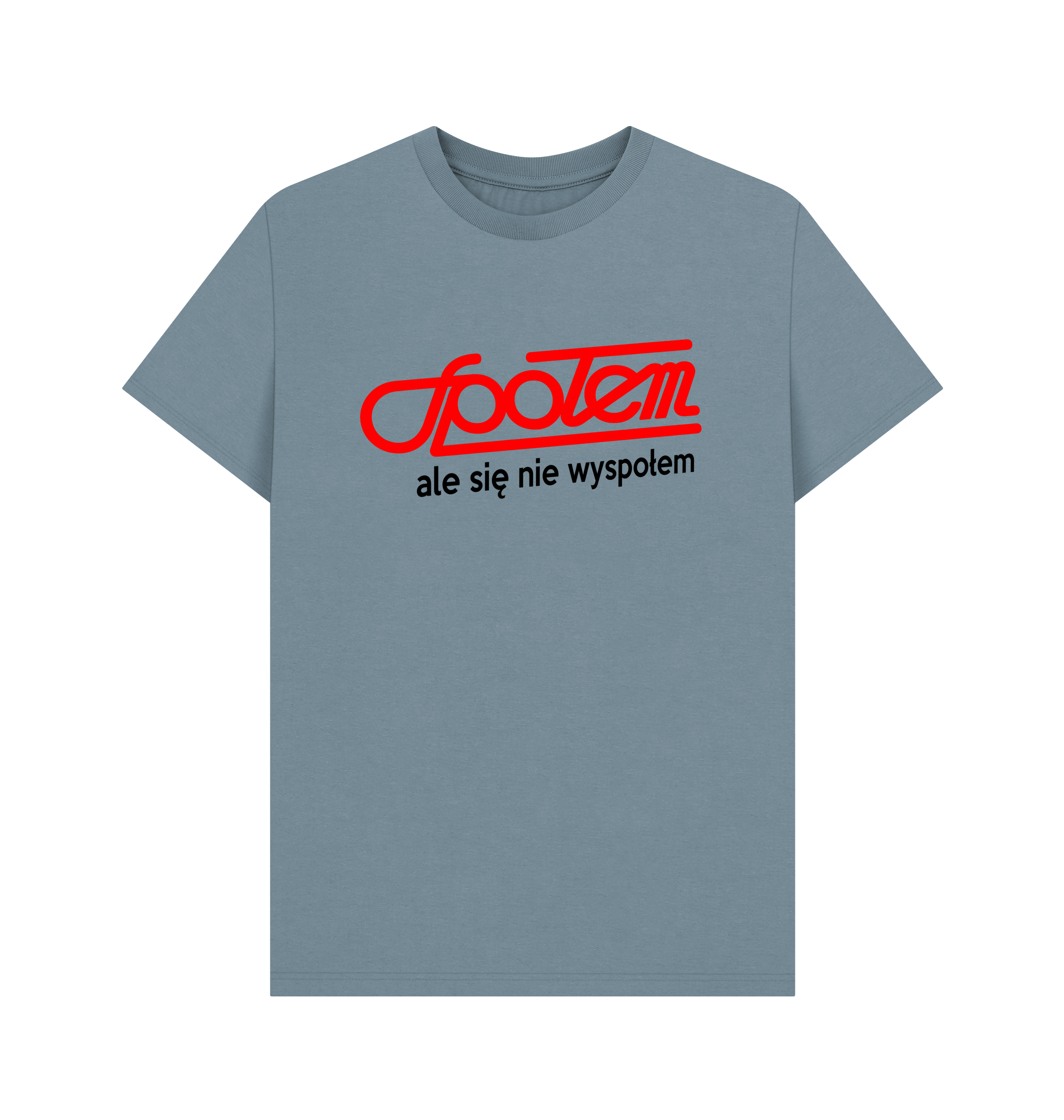 Stone Blue Printed T-shirt Front