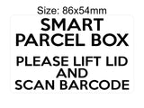 P170 Smart Parcel Box Lift Lid And Scan Barcode Plastic PVC Plaque Sign Card