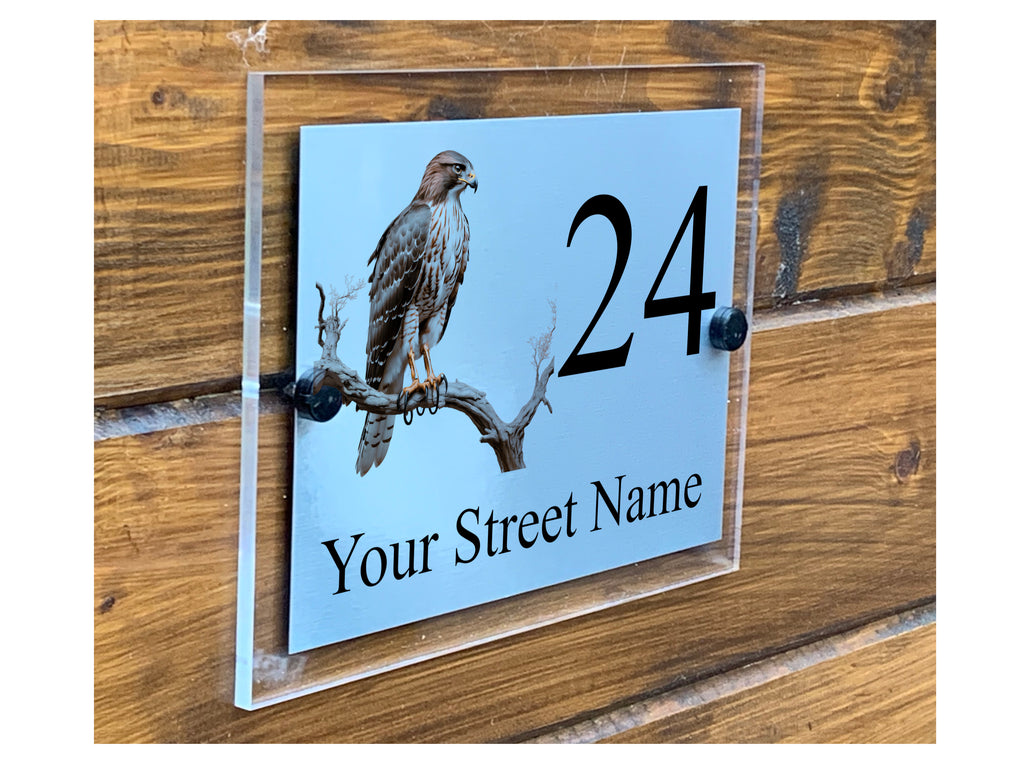 M016 Custom Personalised Modern Address Eagle Door Acrylic Aluminium Sign Plaque