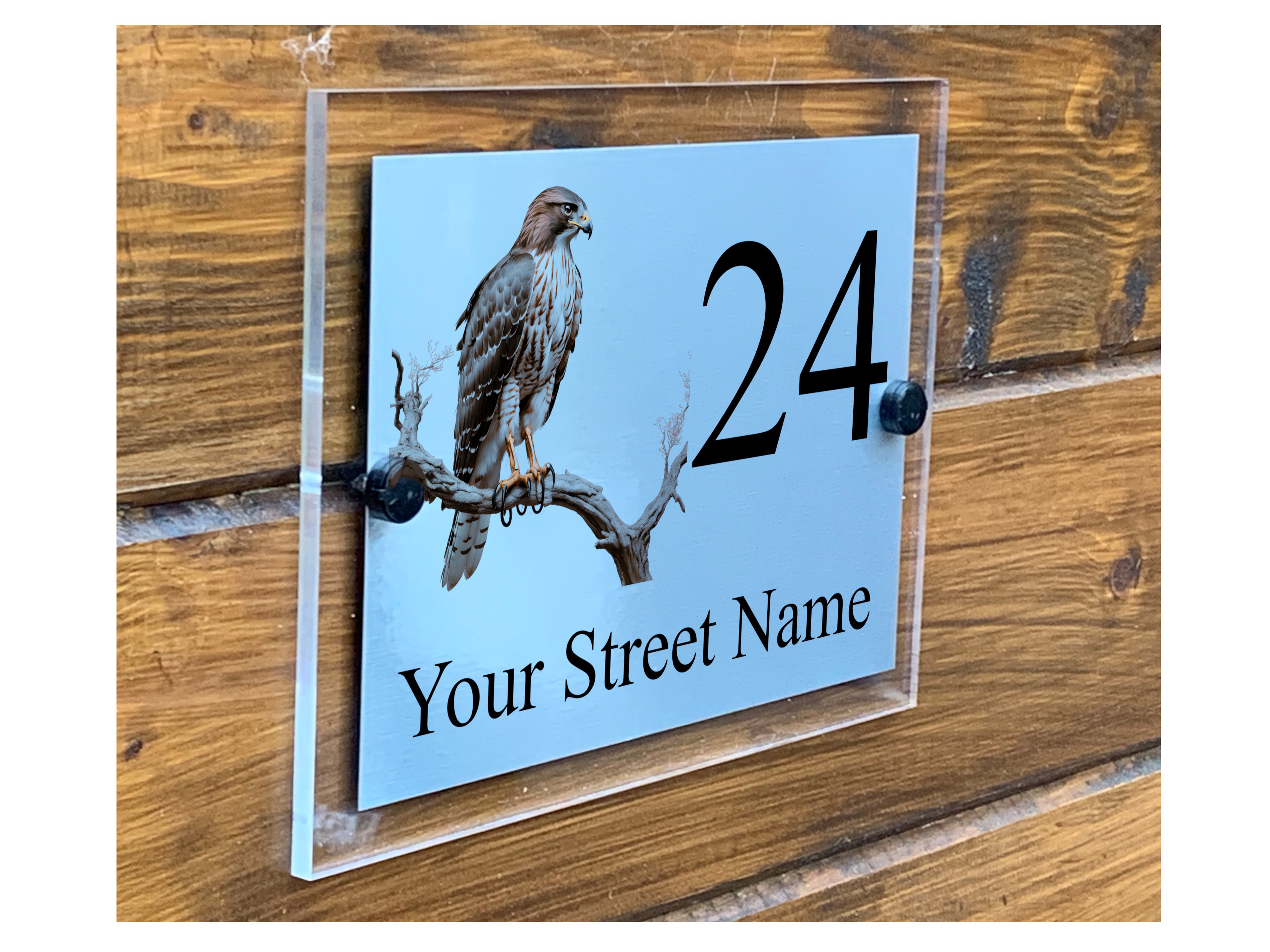 M016 Custom Personalised Modern Address Eagle Door Acrylic Aluminium Sign Plaque