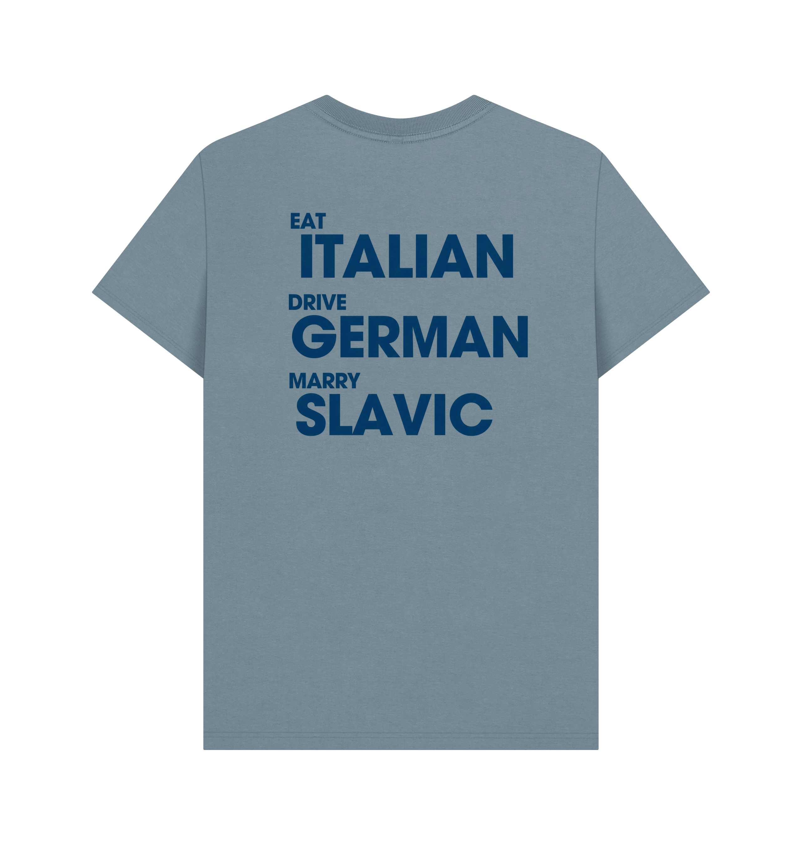 Stone Blue Printed T-shirt Back