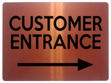 2310 Customer Entrance Right Door Wall Shop Office Metal Aluminium Plaque Sign