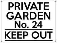 1931 Personalised PRIVATE GARDEN Number KEEP OUT Metal Aluminium Sign Plaque