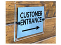 M030 Customer Entrance Right Door Wall Shop Acrylic Metal Aluminium Sign Plaque