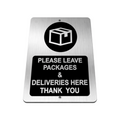 B116 PLEASE LEAVE PACKAGES DELIVERIES HERE Metal Aluminium Plaque Sign