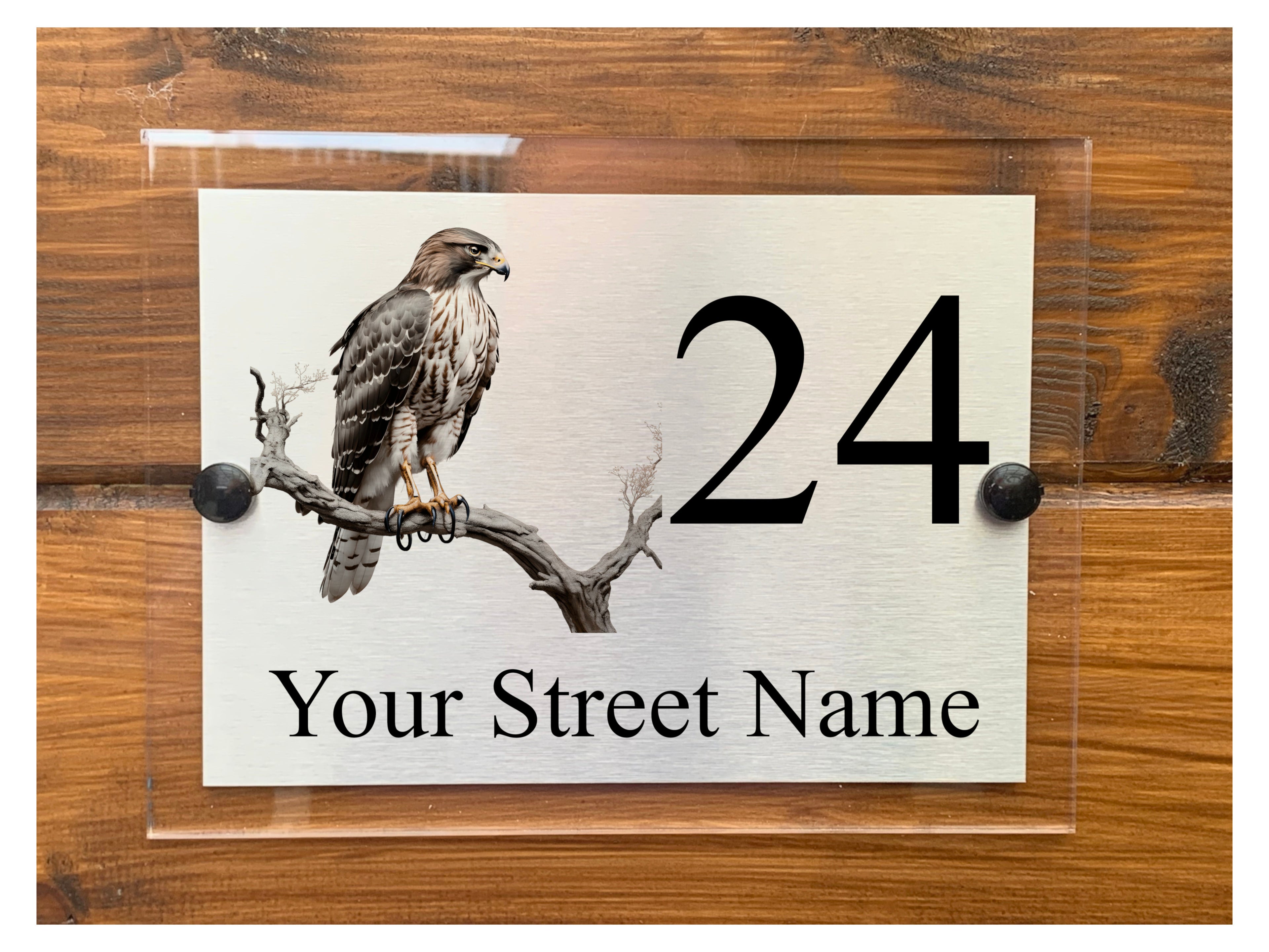 M016 Custom Personalised Modern Address Eagle Door Acrylic Aluminium Sign Plaque