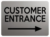 2310 Customer Entrance Right Door Wall Shop Office Metal Aluminium Plaque Sign