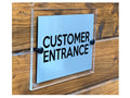 M028 Customer Entrance Door Wall Shop Office Acrylic Metal Aluminium Sign Plaque