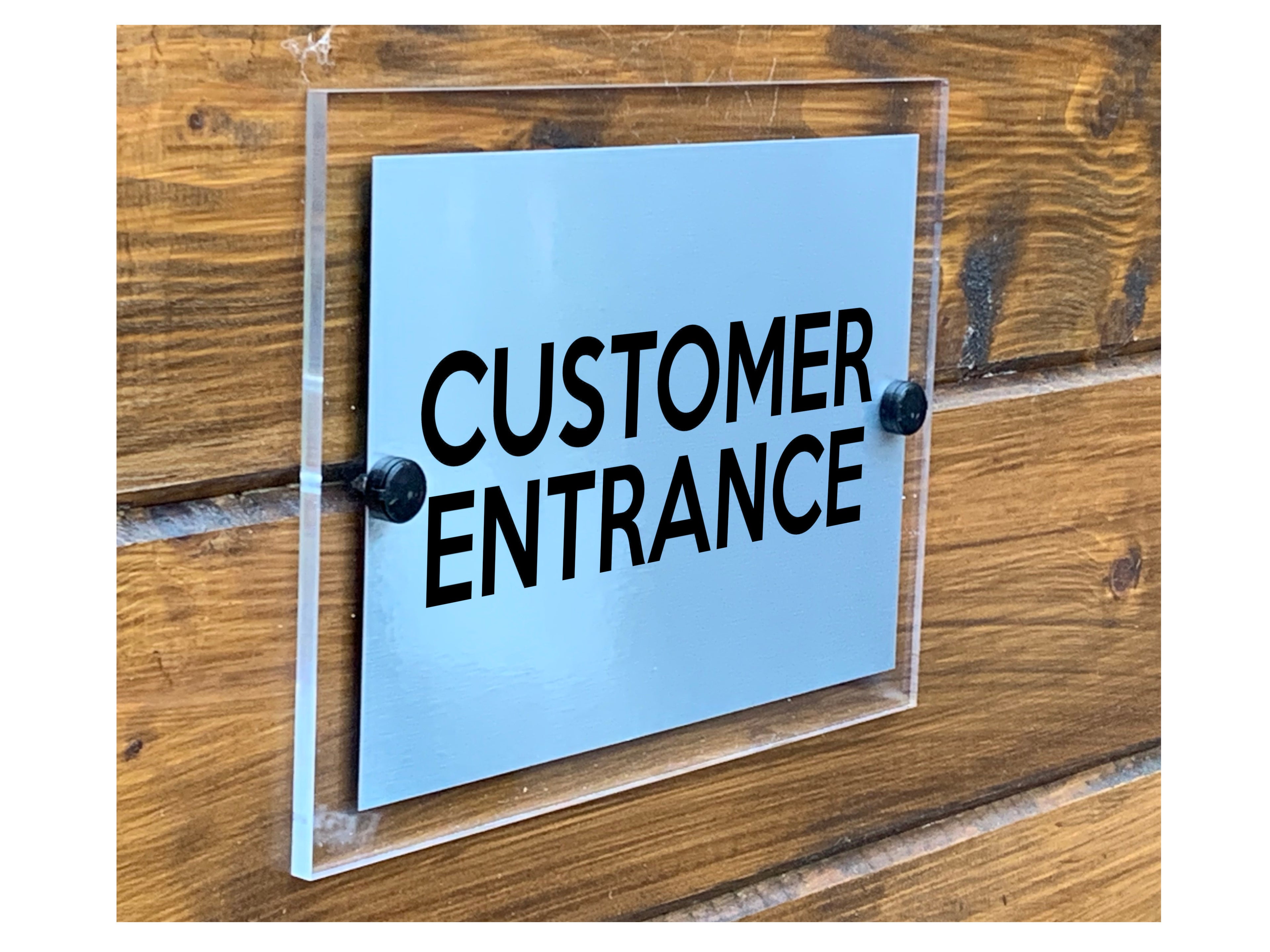 M028 Customer Entrance Door Wall Shop Office Acrylic Metal Aluminium Sign Plaque