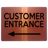 2309 Customer Entrance Left Door Wall Shop Office Metal Aluminium Plaque Sign