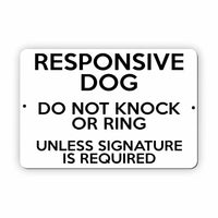 UV373 RESPONSIVE DOG DO NOT KNOCK OR RING Metal Aluminium Composite Plaque Sign