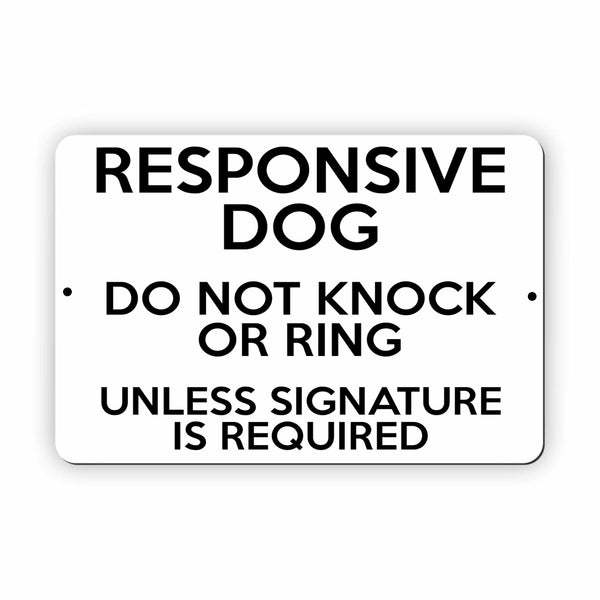 UV373 RESPONSIVE DOG DO NOT KNOCK OR RING Metal Aluminium Composite Plaque Sign