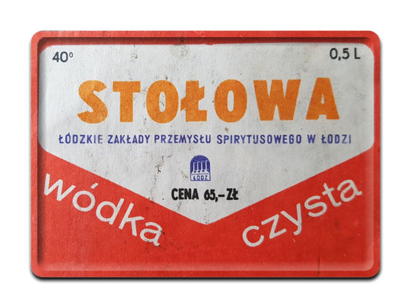 2248 STOLOWA Wodka Czysta PRL Tablica Metal Aluminium Plaque Sign