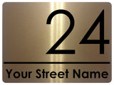 Customise Sign Here Brushed Gold Aluminium Plaque