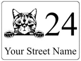 2261 Custom Personalised Address Cat Door Gate Metal Aluminium Sign Plaque