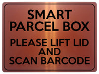 2234 Smart Parcel Box Lift Lid And Scan Barcode Metal Aluminium Plaque Sign