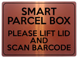 2234 Smart Parcel Box Lift Lid And Scan Barcode Metal Aluminium Plaque Sign