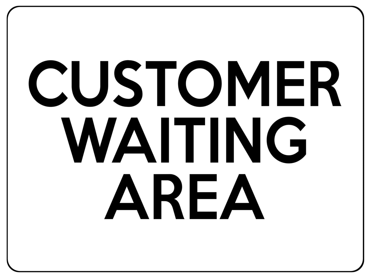 S036 CUSTOMER WAITING AREA Business Office Door Sticker Vinyl