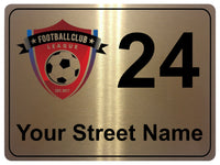 2196 Custom Personalised Address Street Football Metal Aluminium Sign Plaque