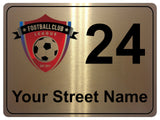 2196 Custom Personalised Address Street Football Metal Aluminium Sign Plaque