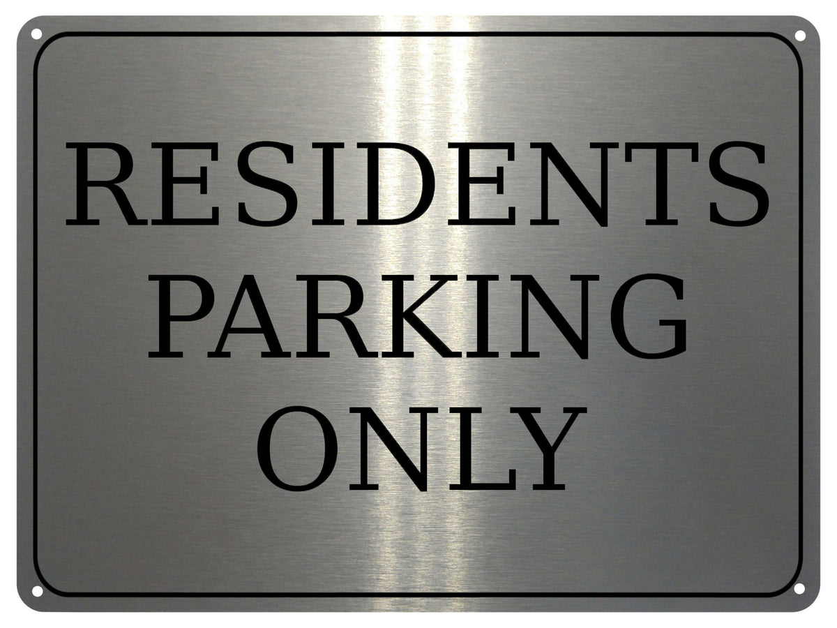 2258 RESIDENTS PARKING ONLY Gate Door Metal Aluminium Plaque Sign