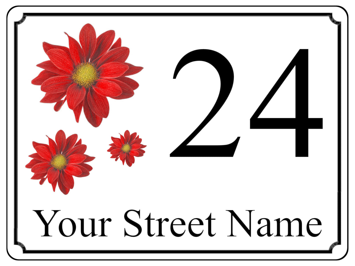 2260 Custom Personalised Address Flowers Door Gate Metal Aluminium Sign Plaque